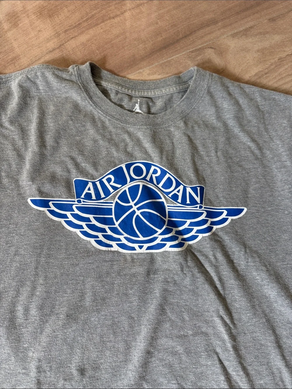 Jordan Gray T-Shirt with Blue Air Jordan Logo